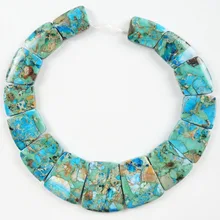 Free Shipping 15pcs/Set Beautiful Large Ladder Shaped Sky Blue Monarch Jaspers Pendant Graduated Beads Set free shipping 15pcs yx8018