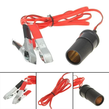 

Cable Adapter Battery Cigarette Lighter 1.35m/53inch Clamps Female Socket