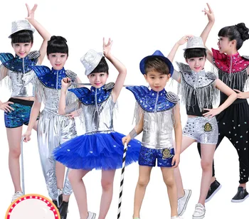 

Children's jazz dance costumes boys and girls sequin dress children's hip-hop children's modern dance performance clothing