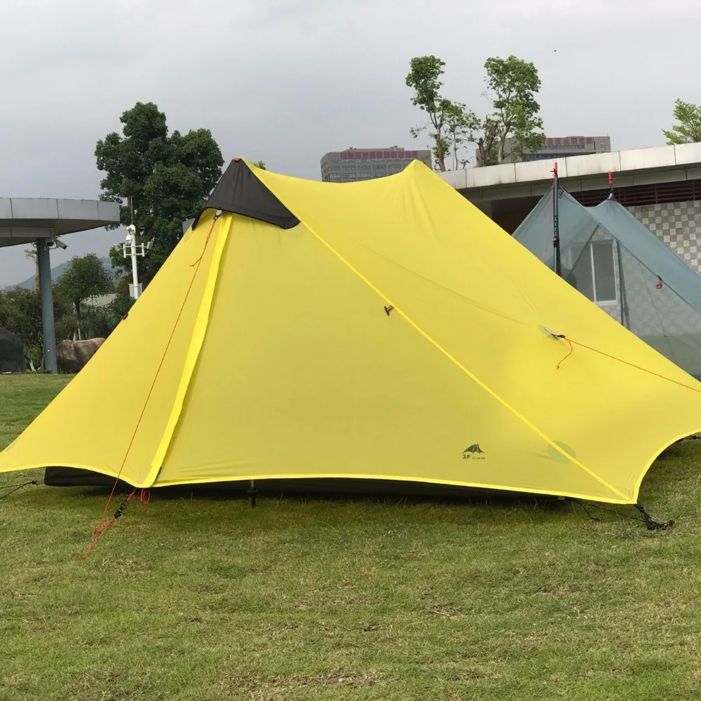 2018 LanShan 2 3F UL GEAR 2 Persona al aire libre ultraligero de la tienda de Camping 3 temporada profesional 15D Silnylon sin vástago Tienda 4 temporada - 5