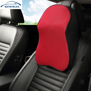 

KKYSYELVA Memory Foam Car Neck Pillow Cushion Auto Headrest Waist Lumbar Support Pillows Car Interior Accessories Car-styling