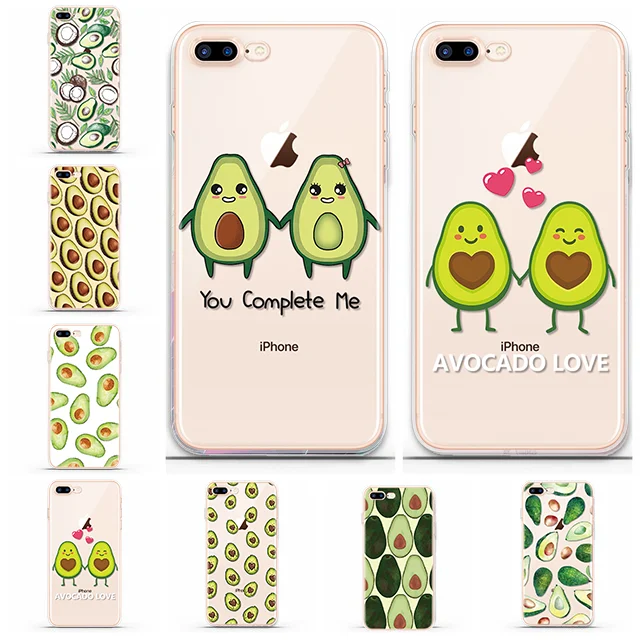 

Lovely Avocado Fundas For iPhone 11 Pro Max For iPhone XR X XS Max Transparent TPU For iPhone 7 8 6 6S Plus 4 4S 5C 5 5S SE Case