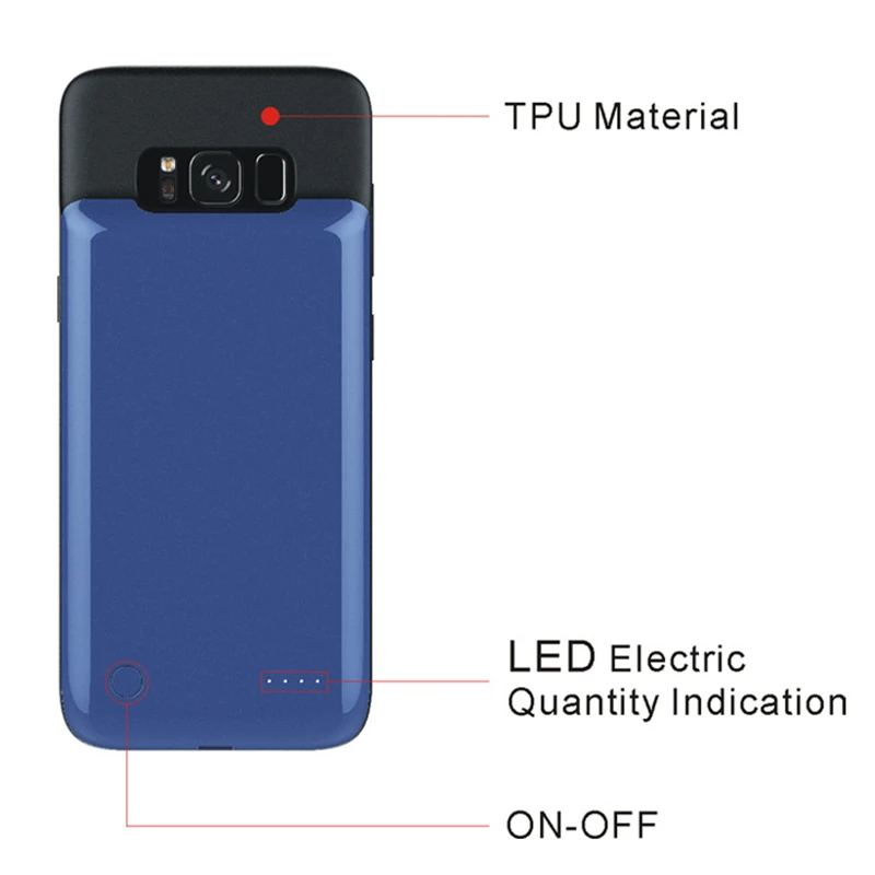 KQJYS ультра тонкий магнитный чехол для зарядного устройства 4000 мАч для samsung Galaxy S8 S8 Plus чехол для резервного питания
