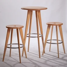Современный дизайн твердый деревянный барный стул счетчик высокий табурет, мебель набор минималистичный современный гостиная высокий барный набор стул-табурет только