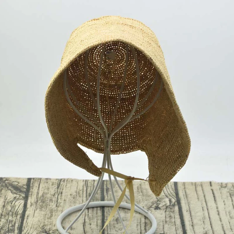 Новинка 2014 летняя женская шляпа Raffia плоская от солнца козырек пляжная кепка для