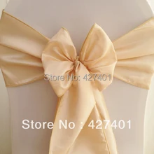 Горячая тафта цвет шампанского стул лента для свадьбы события и вечерние украшения