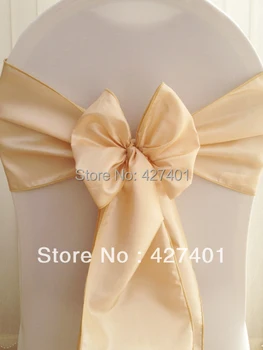 

Hot Sale Champagne Taffeta Chair Sash For Wedding Event & Party Decoration