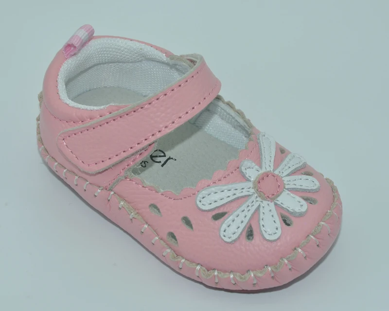 Детская обувь из натуральной кожи для новорожденных девочек; цвет белый, зеленый, розовый; обувь для младенцев; кроватка для грудничков; нескользящая резиновая подошва с маргаритками Мэри Джейн