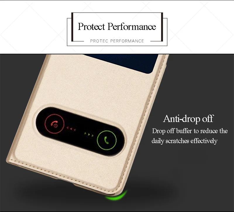 Flip leather case with 2 windows for Nokia 6 (7)