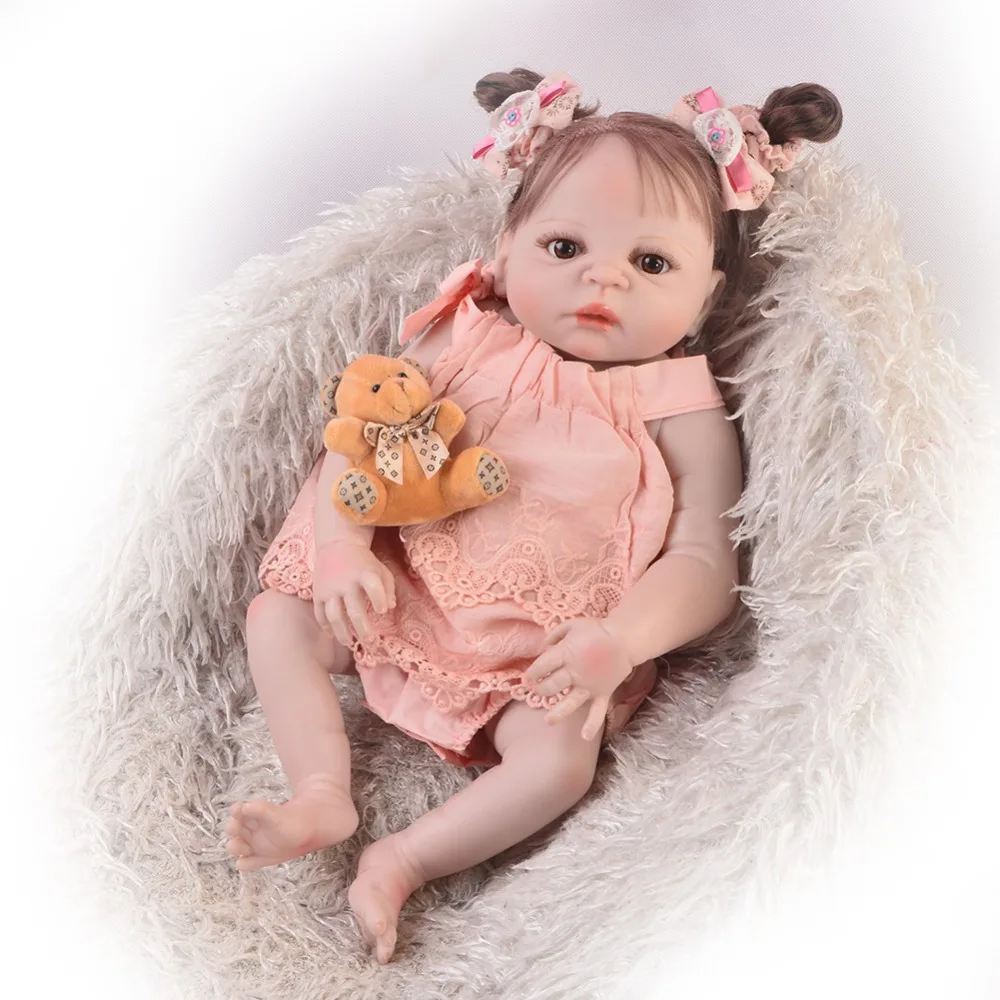 Realista bebes reborn полный Силиконовый reborn girl baby dolls 2" 57 см Очаровательная Кукла reborn настоящая Интерактивная кукла-Пупс can bathe bonecas