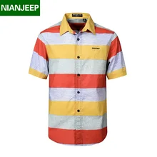 NIANJEEP рубашка мужская новая летняя повседневная мужская со сплошным коротким рукавом рубашка мужская хлопок воздухопроницаемая рубашка свободная армейская рубашка