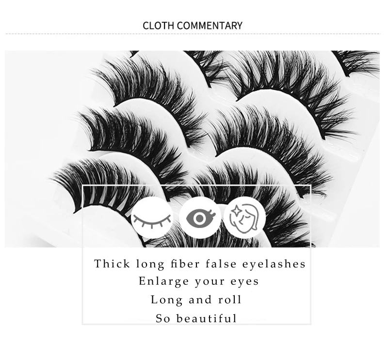 3D Mink Lashes False Eyelashes Natural Makeup Eyelash Extension Long Cross Soft Fake Eye Lashes Handmade Mix Nagarak Russian Hot (3)
