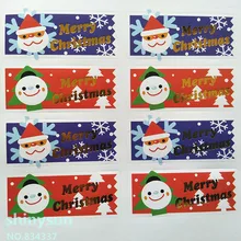 240 шт/партия 2 стиля рождественские украшения наклейки 2x5 см чашка подарок запечатывание коробки стикер выпечки пакет торт коробка украшения