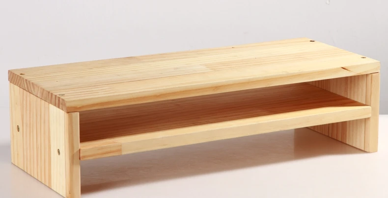 Cheap Desktop Monitors Increased Shelf Bracket Wood Lcd Monitor