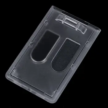 

5.6*8.4cm Hard Plastic Badge Holder Double Card Transparent Vertical Hard Plastic Multi Card ID Badge Holder Credit Multi