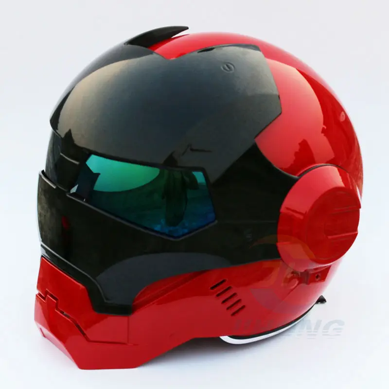 New Masei Bright Red & Black Mens womens IRONMAN Iron Man helmet