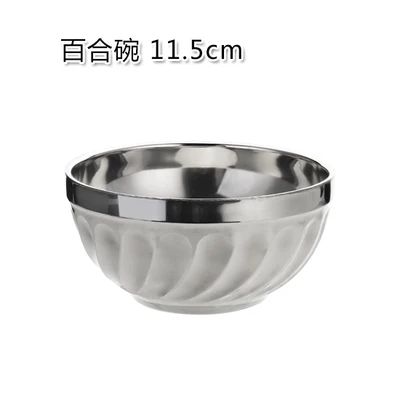 Double Layer Stainless Steel Bowl Insulated Rice Bowl Household Tableware Bowl Children Anti-scalding Soup Bowl