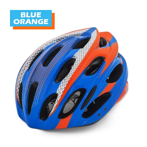 VICTGOAL велосипедный шлем с подсветкой MTB горная дорога велосипедные шлемы дышащий цельно формованный козырек велосипедный шлем для мужчин и женщин - Цвет: Blue Orange Helmet