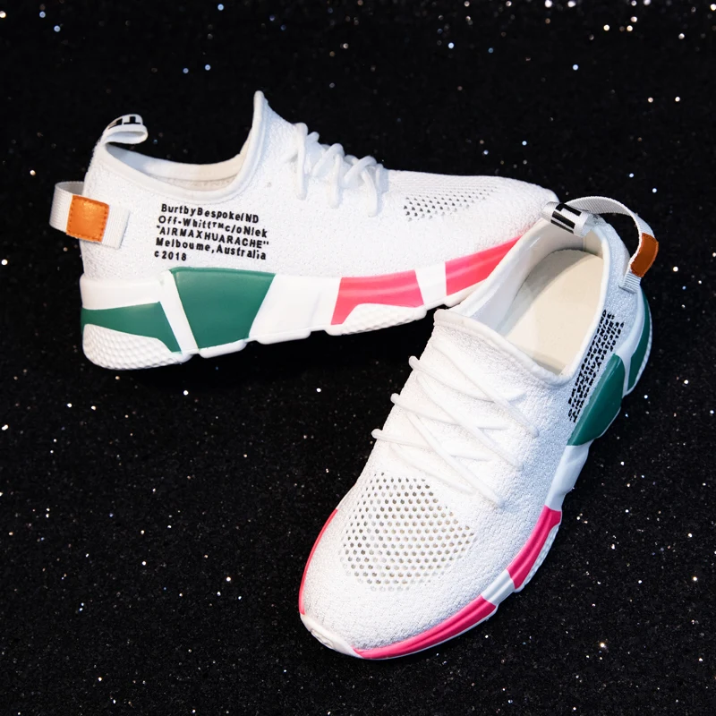 

QWEDF Sneakers Shoes Women White/Black Breathable Summer Sneakers Casual Female Colors Shoes Heel5cm Vulcanization Shoes GB-04