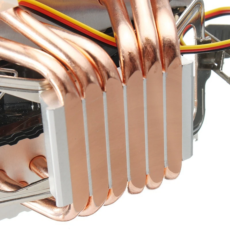 6X трубы 4 провода один вентилятор с синей светильник Cpu вентилятор радиатора для Intel 775/1150/1155/1156/1366 Amd Универсальный