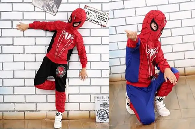 New Spider Man Children Clothing Sets Boys Spiderman Cosplay Sport Suit Kids Sets jacket font b