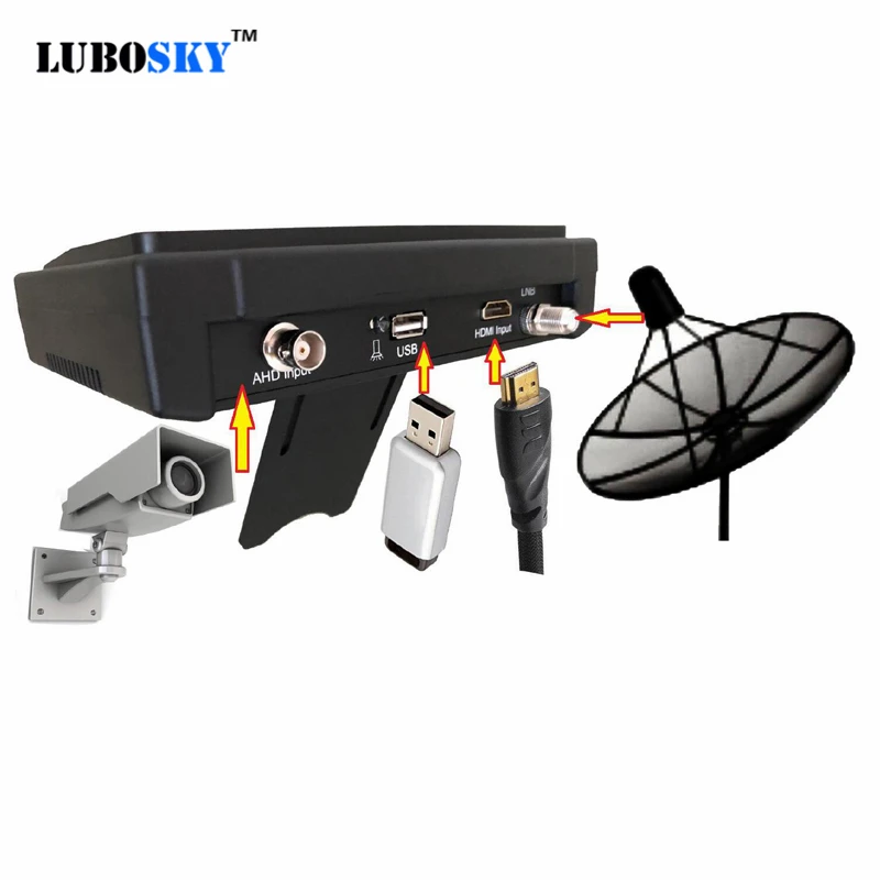7inch Portable widescreen Satellite finder Support DVB-S/S2 MPEG-4 Satellite Finder For HD Signal Support AHD TVI CVI camera