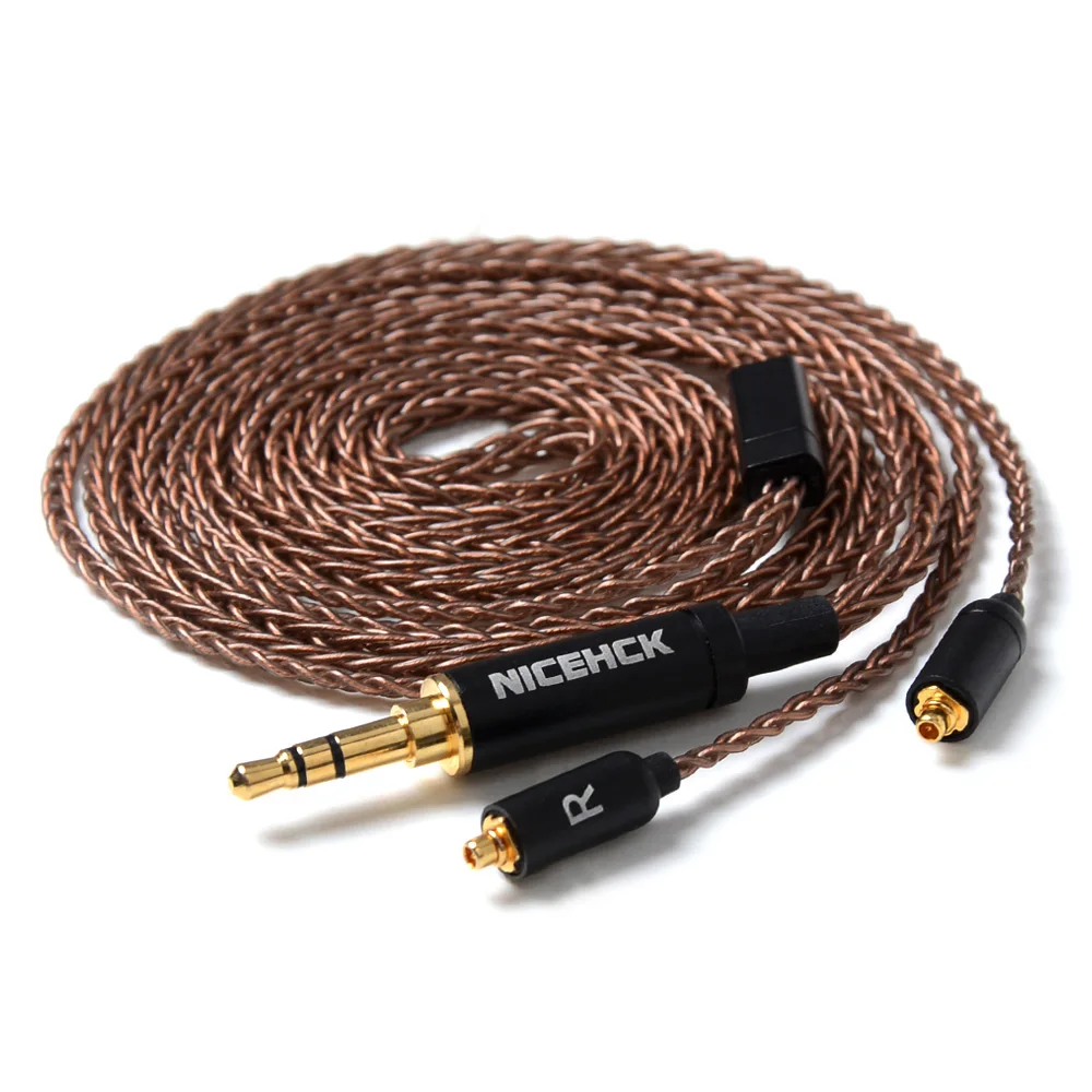 Najtaniej NICEHCK 8 rdzeń 6N GC OCC pojedynczy kabel miedziane z kryształami MMCX 2Pin 3.5 2.5 4.4mm zrównoważony dla KZAS10 CCAC16 NICEHCK NX7 M6 EBX F3