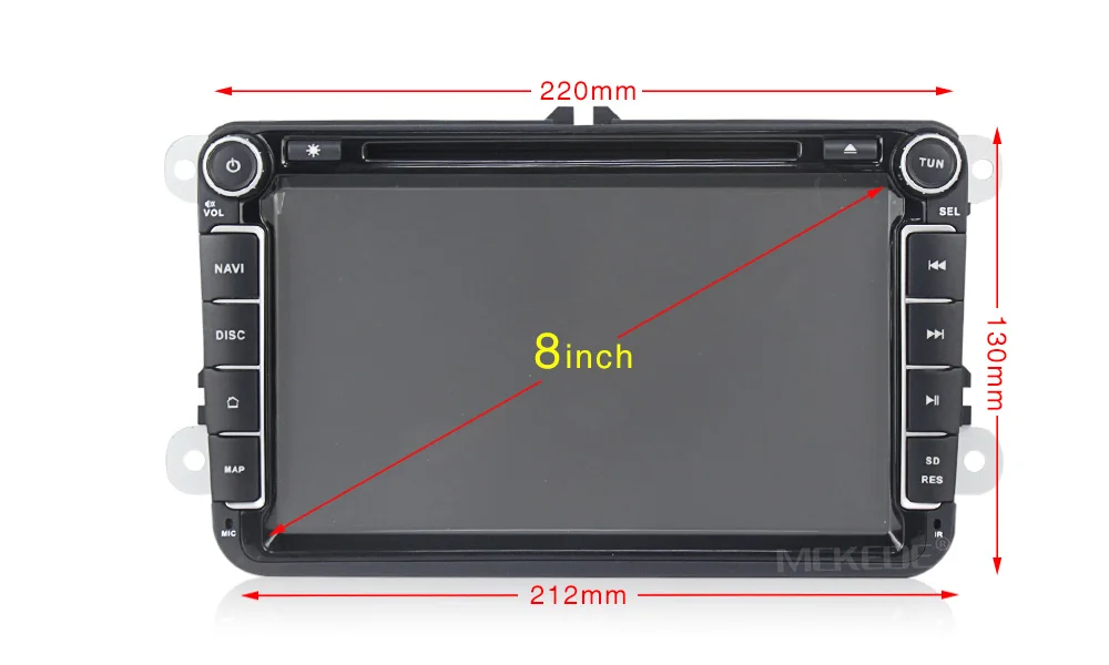 Excellent 1024X600 px5 8" Android 8.0 Octa core 4G RAM Car DVD GPS Radio DVR DAB+ DVD For VW Passat Golf Tiguan Eos Jetta Seat free canbus 2