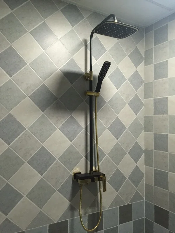 Dofaso античный смеситель для душа для ванной комнаты Роскошный Черный Золотой дождевой душевой набор с ручными душевыми смесителями