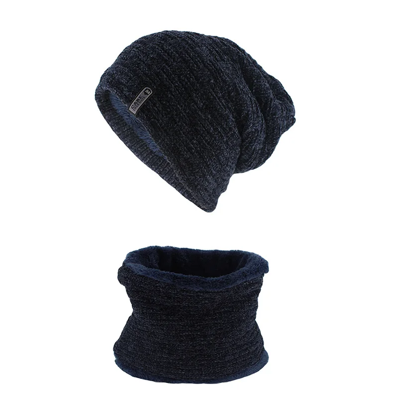 Miaoxi зимняя теплая шапка для взрослых, шарф, мужская вязаная шерстяная шапка, шапочки Skullies, одноцветная Повседневная тюрбан, модная женская шапка Gorros Bone