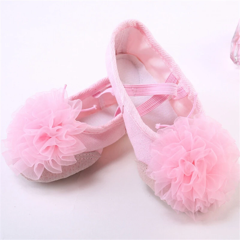 Flores decoradas mujeres Ballet zapatillas suela suave Ballet de danza niños gimnasio zapatos|dance shoes|ballet shoesballet slippers - AliExpress