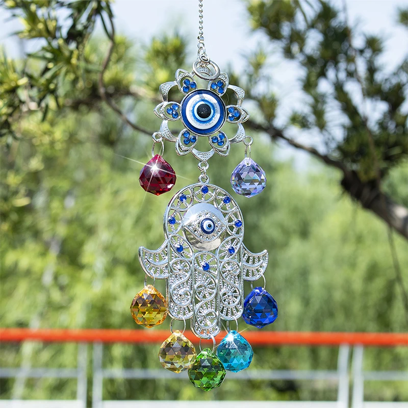 H& D Хрустальный Ангел Suncatcher с фэншуй турецкий синий сглаза домашний декор защита благословение новоселье Шарм с днем рождения подарок