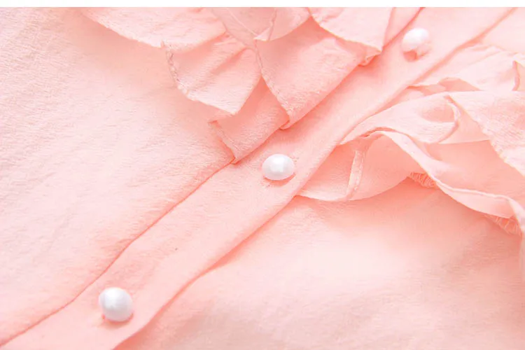 2018 Hot Summer New Design 2 3 4 6 8 9 10Years Thin Sweet Cute Solid Color Short Fly Sleeve Blouse Baby Kids Girls Chiffon Shirt (20)