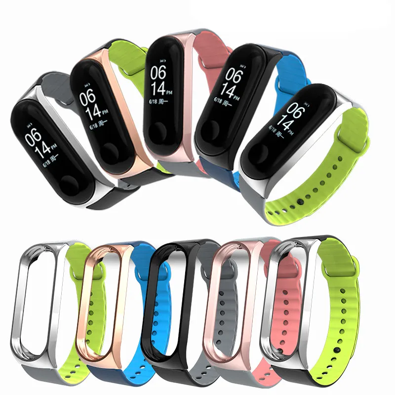 

Mi Band 3 Strap Metal Double Color Silicone Sport Wrist Band Miband3 Strap Accessories Mi Band3 for Xiaomi Mi Band 3 Bracelet
