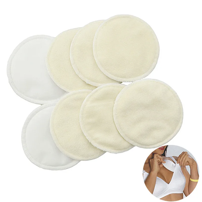 4Pcs Bamboo Reusable Breast Pads Bamboo Breast Pad Nursing Pads For Mum Washable Waterproof