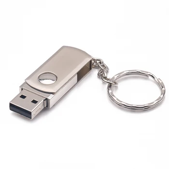 

Metal Rotatable USB Flash Drive Pen Drive USB2.0 32GB 64GB Memory Stick U Disk with Flash Card Keychain