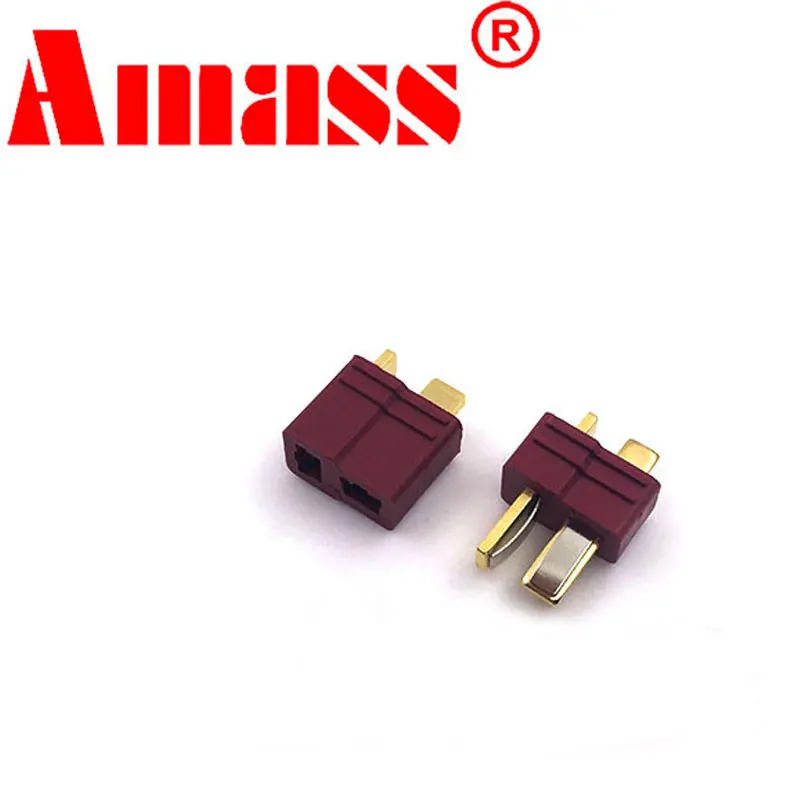 

10pair/20pcs Amass RC Parts T Plug T-Plug Male & Female Connectors Deans Style For RC Lipo Battery PVC Drone Power free shiping