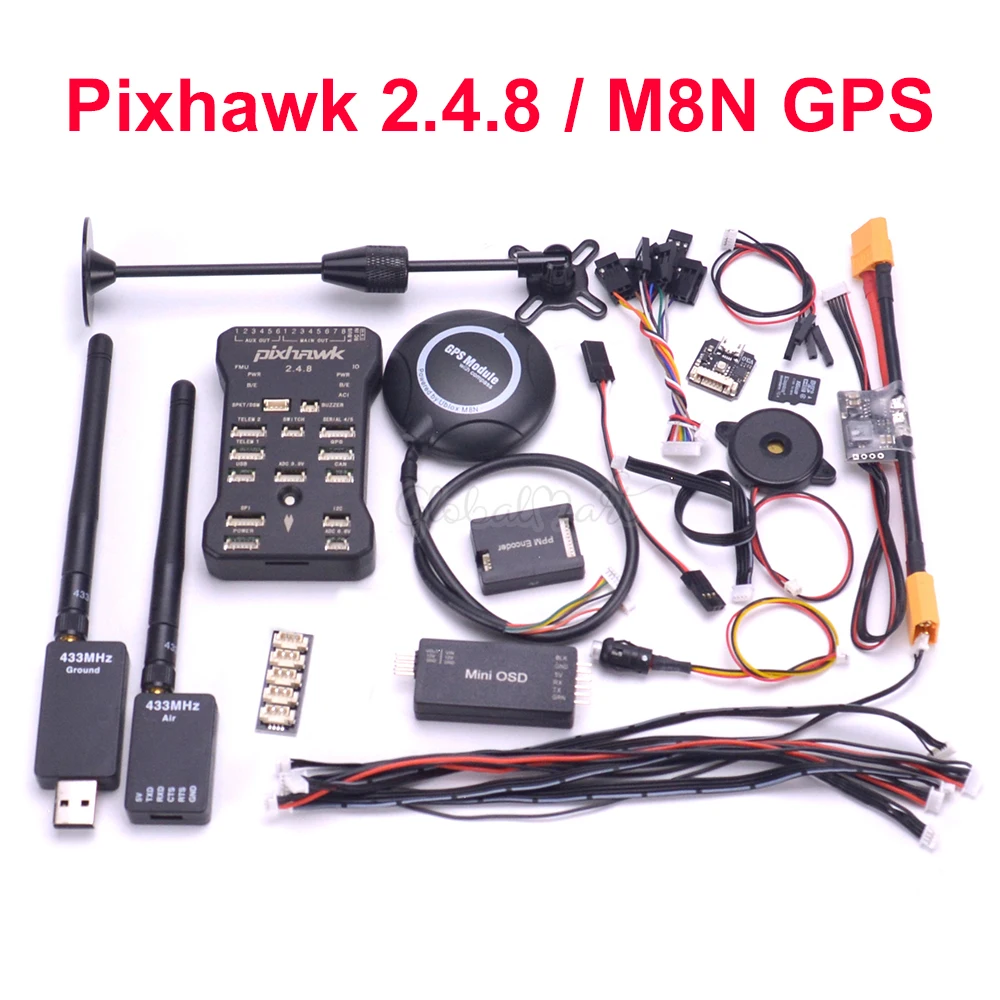 

Pixhawk PX4 PIX 2.4.8 32 Bit Flight Controller w/ 4G SD M8N GPS Mini OSD PM RGB PPM I2C Module 433 / 915 100mW 500mW Telemetry