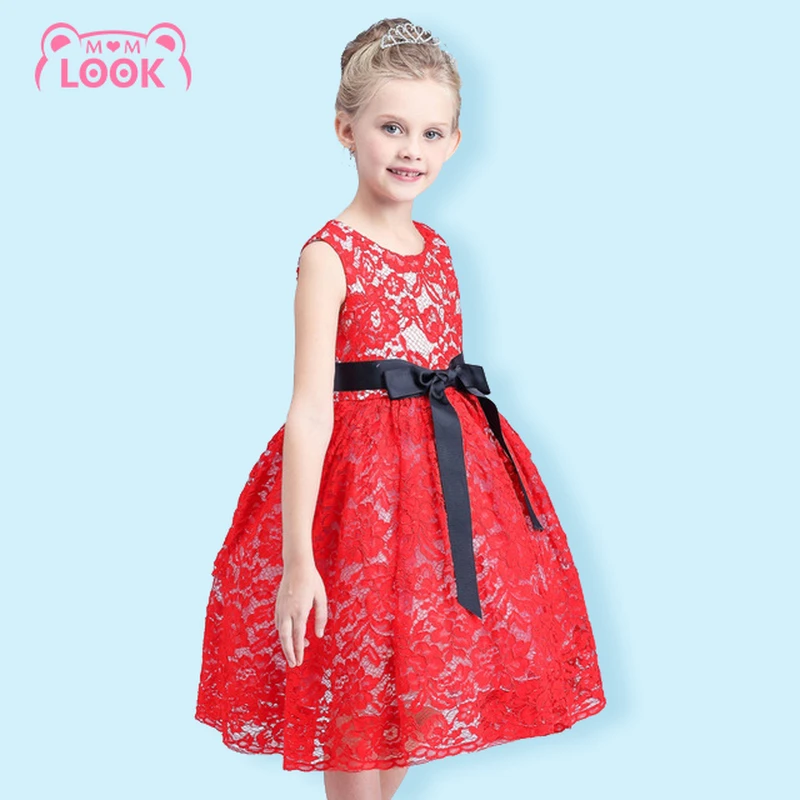 

2016 Korean Girls Lace Flower Vest Tutu Dress Children Kids Party Wedding Princess Sleeveless Dress Big Bowknot 110-150CM