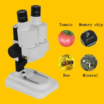 

20X binocular stereo microscope LED lamp PCB welding tool mobile phone repair mineral observation