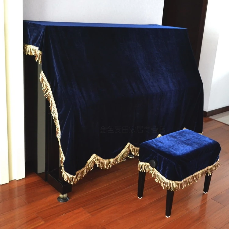 

Velvet Practical Full Piano Cover pleuche Decorated with Macrame for Universal Upright Vertical Piano For Top Long 148-153cm