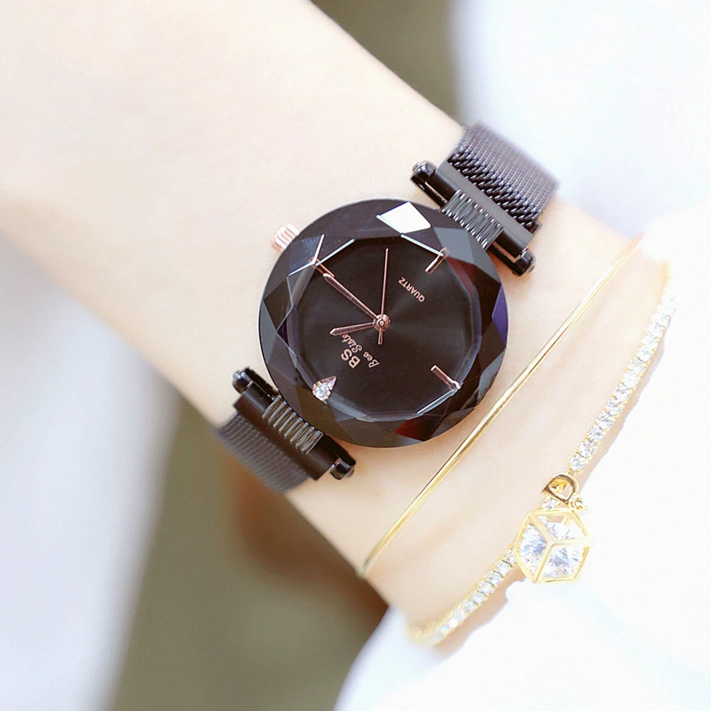 

Women Starry Sky Watch Luxury Magnetic Buckle Mesh Band Quartz Wristwatch Female Rose Gold Diamond Watches zegarek damsk