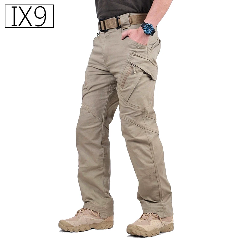 IX9 город тактические брюки карго мужские военные спецназ армии военные брюки хлопок много карманов стрейч гибкие мужские повседневные брюки XXXL