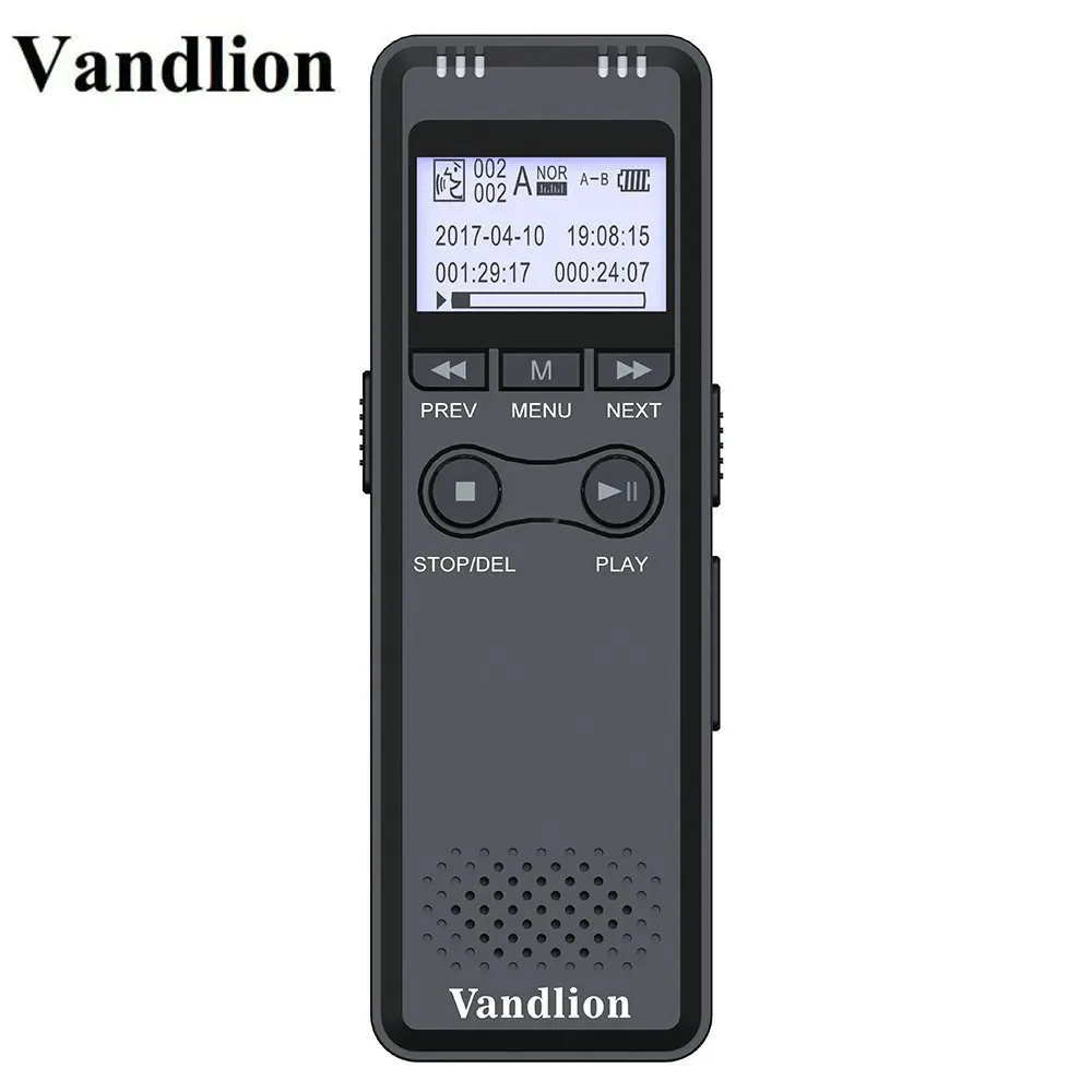 Vandlion V30 Black Digital Voice Recorder 8G 16G Voice Activated Recording Portable Recorder With Hifi MP3 Noise Reduction