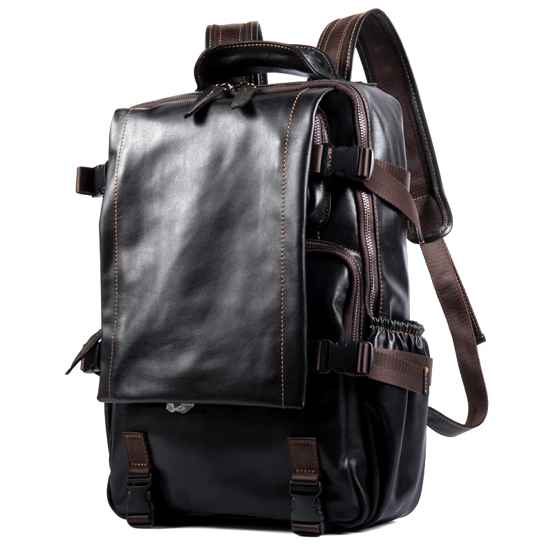 Мужские рюкзаки из натуральной кожи, вместительная мужская сумка на плечо для ноутбука, винтажный мягкий черный кожаный рюкзак для путешествий, сумки для багажа