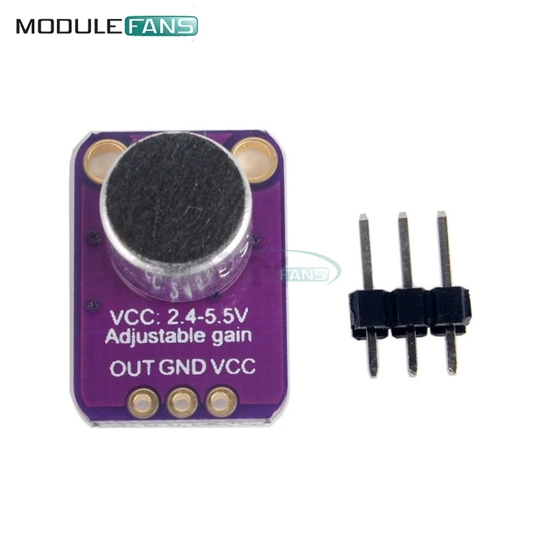 

MAX4466 Electret Microphone Amplifier Module GY-MAX4466 Adjustable Gain OUT GND VCC Amplifier Board For Arduino DC 2.4-5V