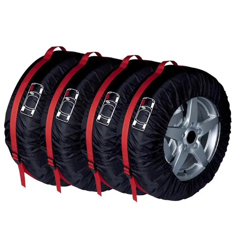 4Pcs Spare Tire Cover Case Polyester Winter and Summer Car Tire Storage Bags Auto Tyre Accessories Vehicle Wheel Protector New