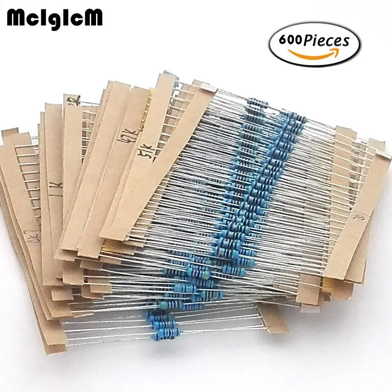 Free Shipping 600 Pcs 1/4W 1% 20 Kinds Each Value Metal Film Resistor Assortment Kit Set pack