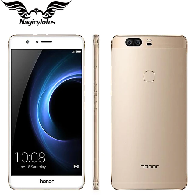 Оригинал HUAWEI HONOR V8 4G LTE Мобильный Телефон 4 ГБ RAM 64 Г ROM 5.7 дюймов Android 6.0 Кирин 950 Octa Core Dual Задняя 12.0MP 3 камера