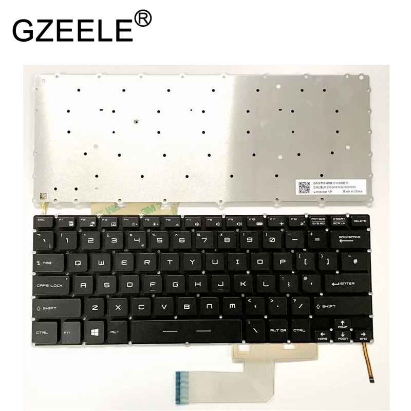 GZEELE NEW UK Backlit Keyboard For MSI GS43 GS40 GS43VR keyboard White backlight without frame цена GZEELE NEW UK Backlit Keyboard For MSI GS43 GS40 GS43VR keyboard White backlight without frame цены онлайн